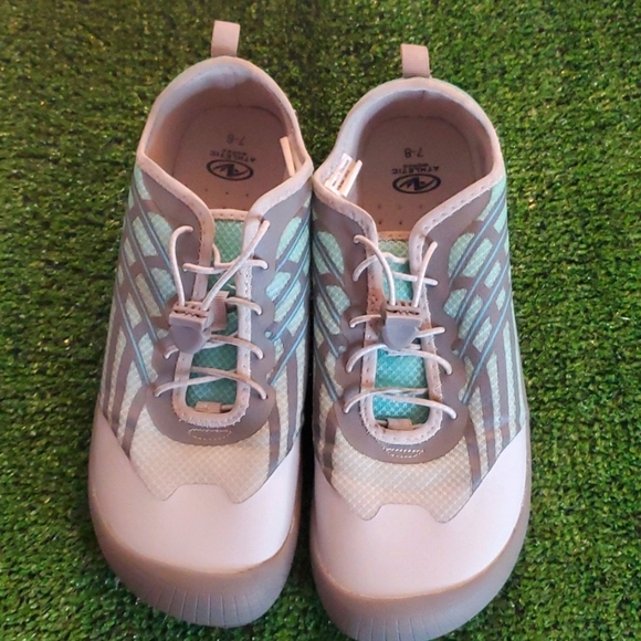Athletic Works Women's Drainage Water Shoe Aqua & Grey,Bungee Close - Picture 1 of 9